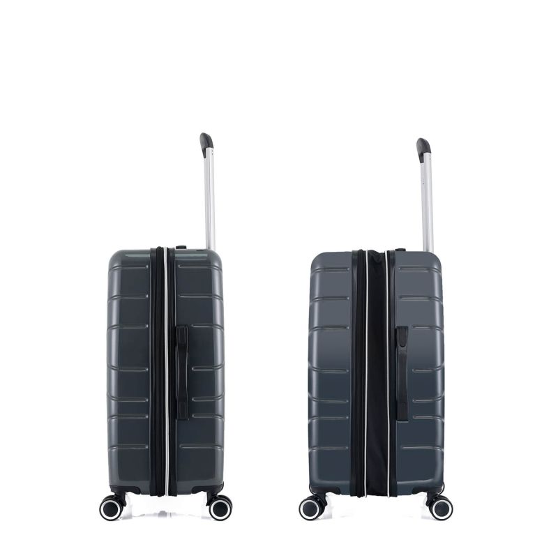 Lot de 3 valises rigides 395 Extensibles 55, 66 et 76 cm Gris foncé