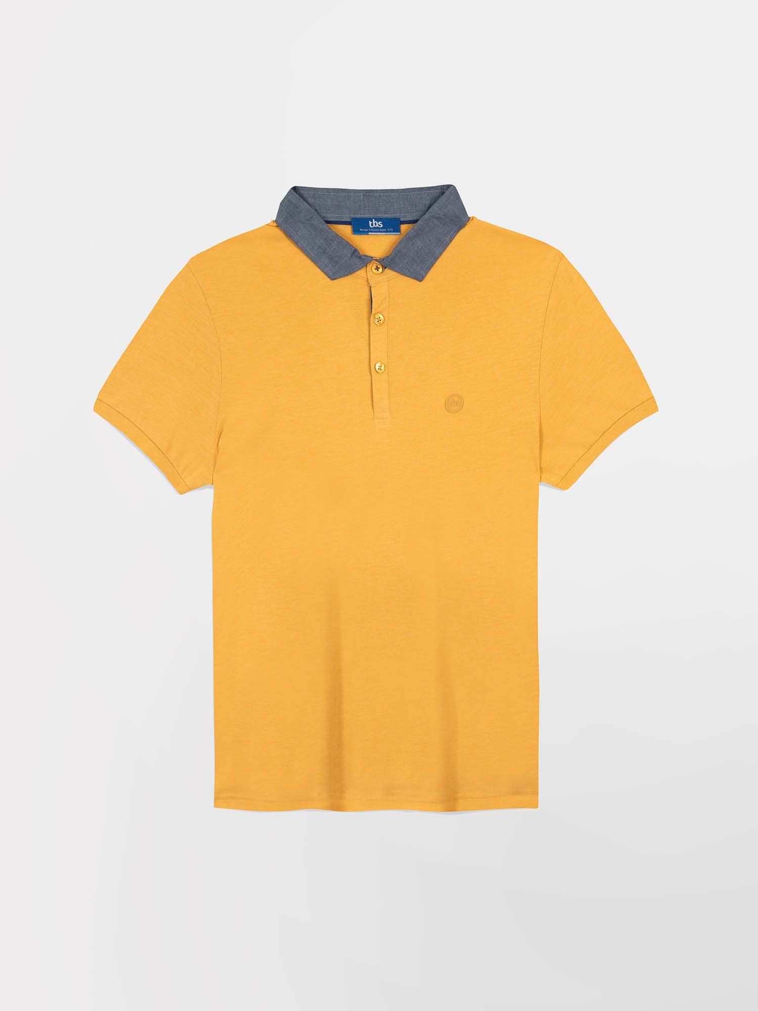 Polo Homme Jersey Coton Bleu Jaune
