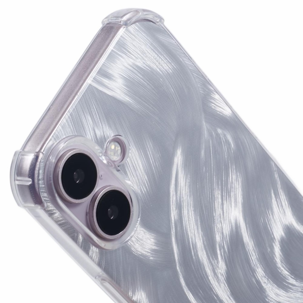 iPhone 16 Hybrid Hülle TPU Bumper mit Acryl Rückseite   Wechselbare Einlegekarten - Transparent / Silber