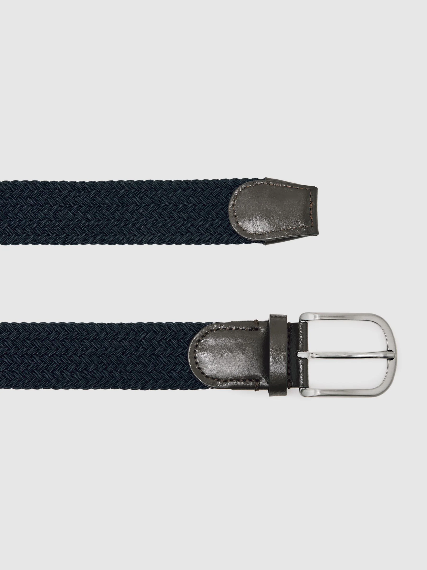 Marineblauw - Reiss Elmont Basket Weave Belt