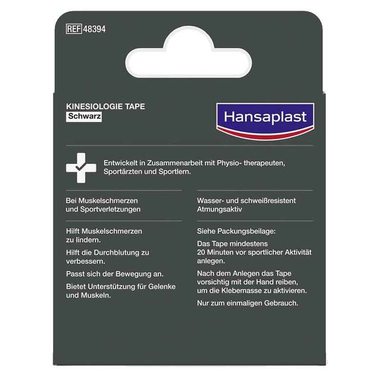 Hansaplast Sport Kinesiologie Tape 5 cm x 5 m schwarz , 1 St