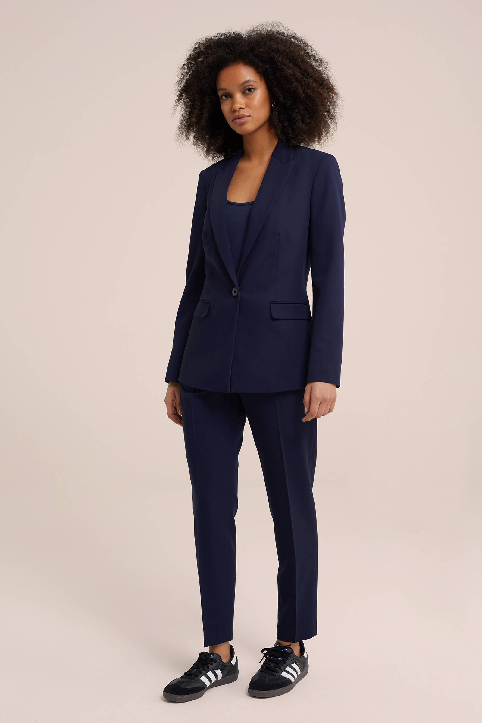 WE Fashion getailleerde blazer donkerblauw