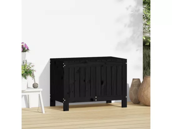 Boîte de rangement de jardin Noir 76x42,5x54 cm Bois massif pin