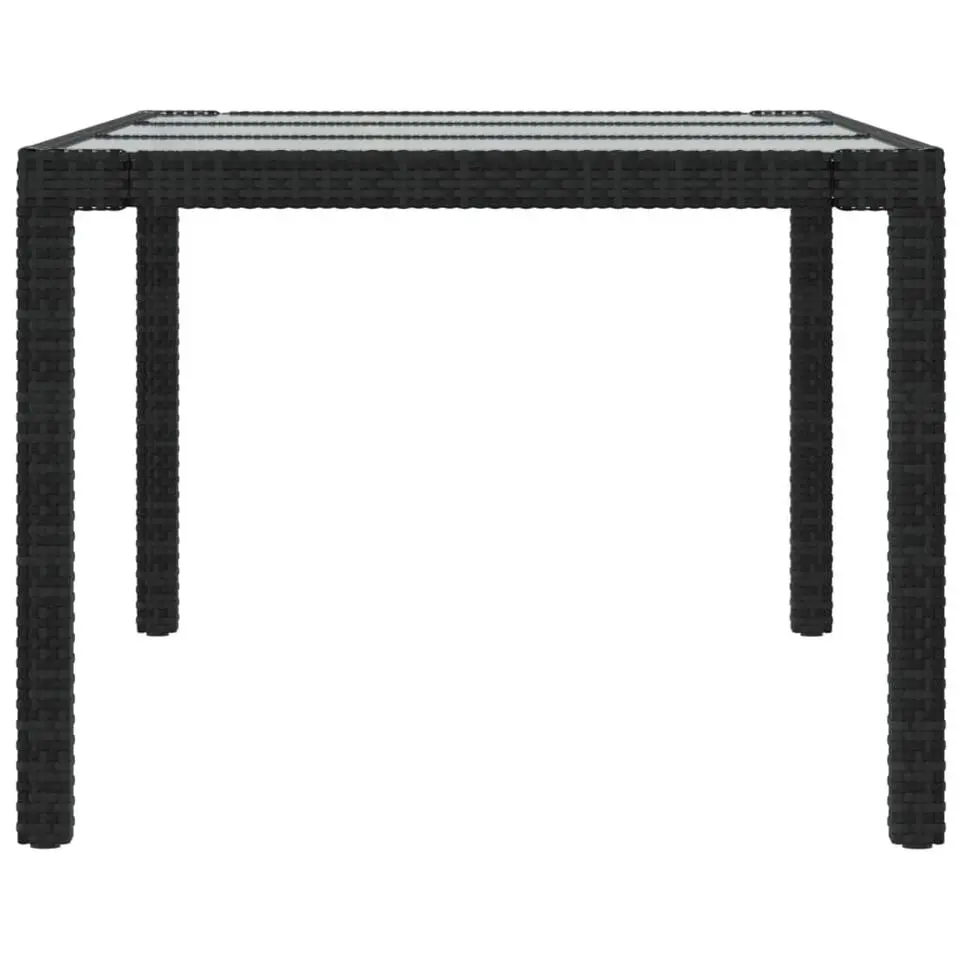 vidaXL - Tuinset - Zwart - Poly rattan - 7 stuks - Met kussens