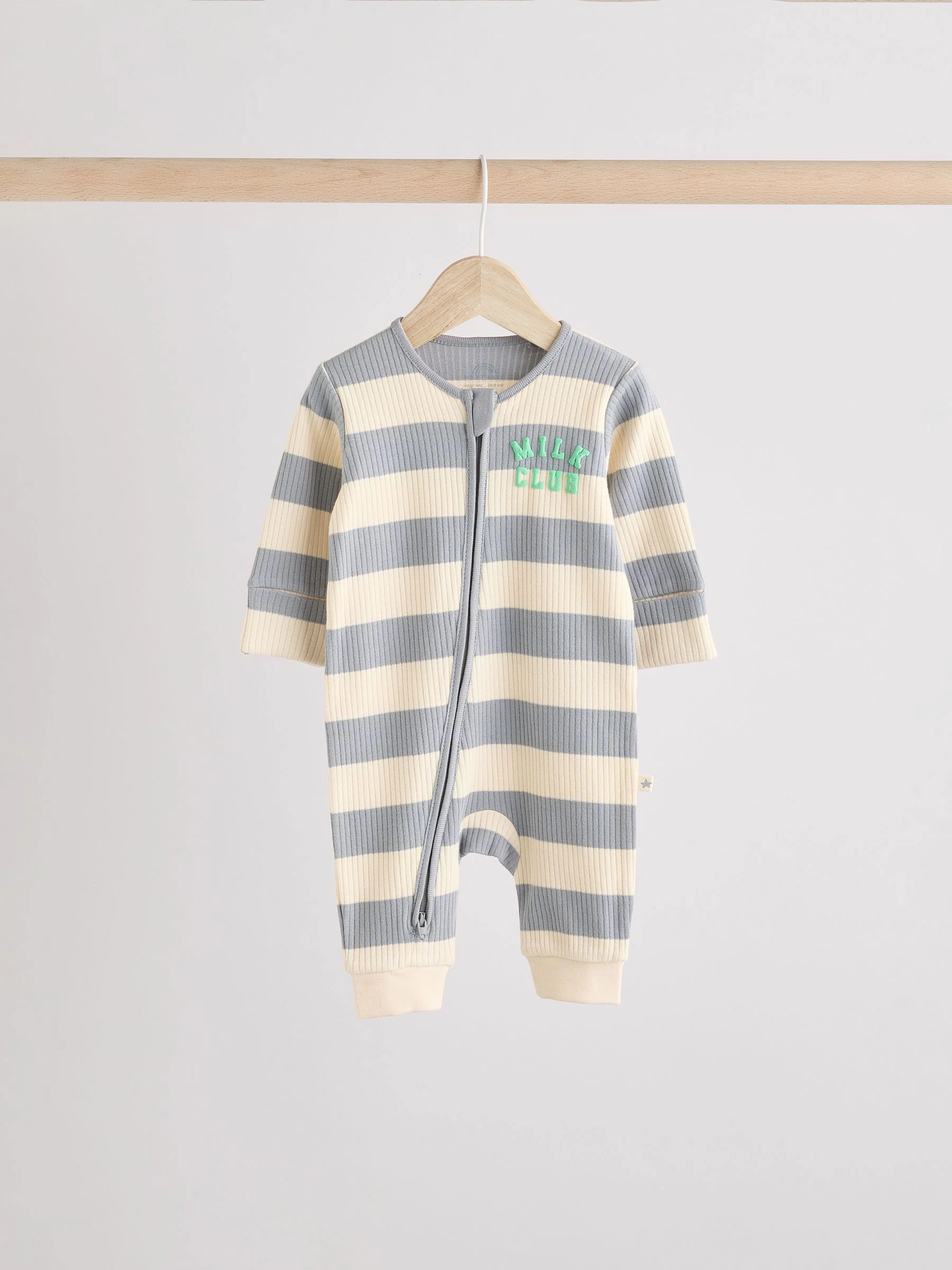 Milk Club naturel - Set van 3 baby pyjama's zonder voetjes met tweewegrits van katoen (0mnd-3jr)