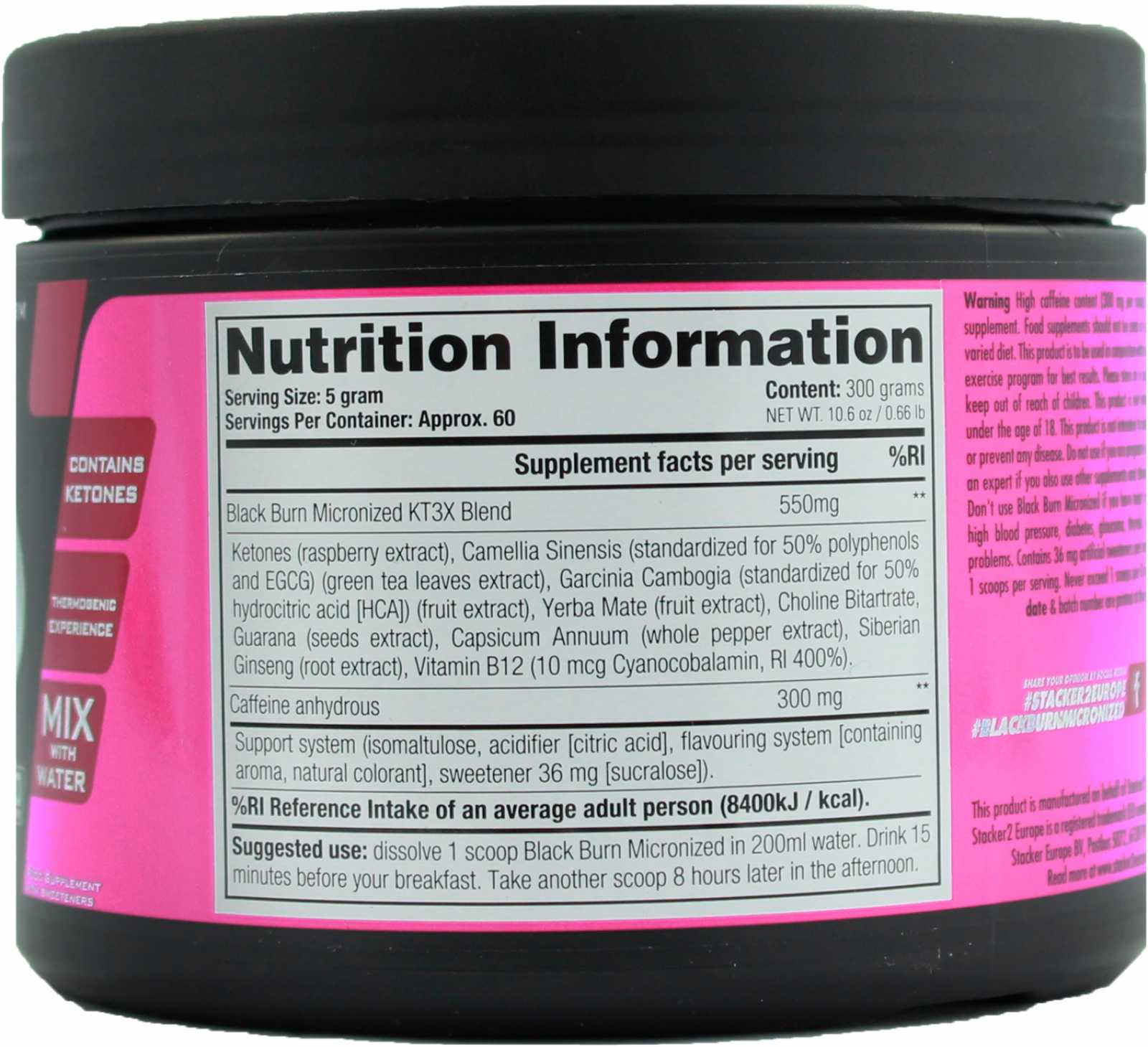 Stacker 2 Black Burn Micronizado 300 g