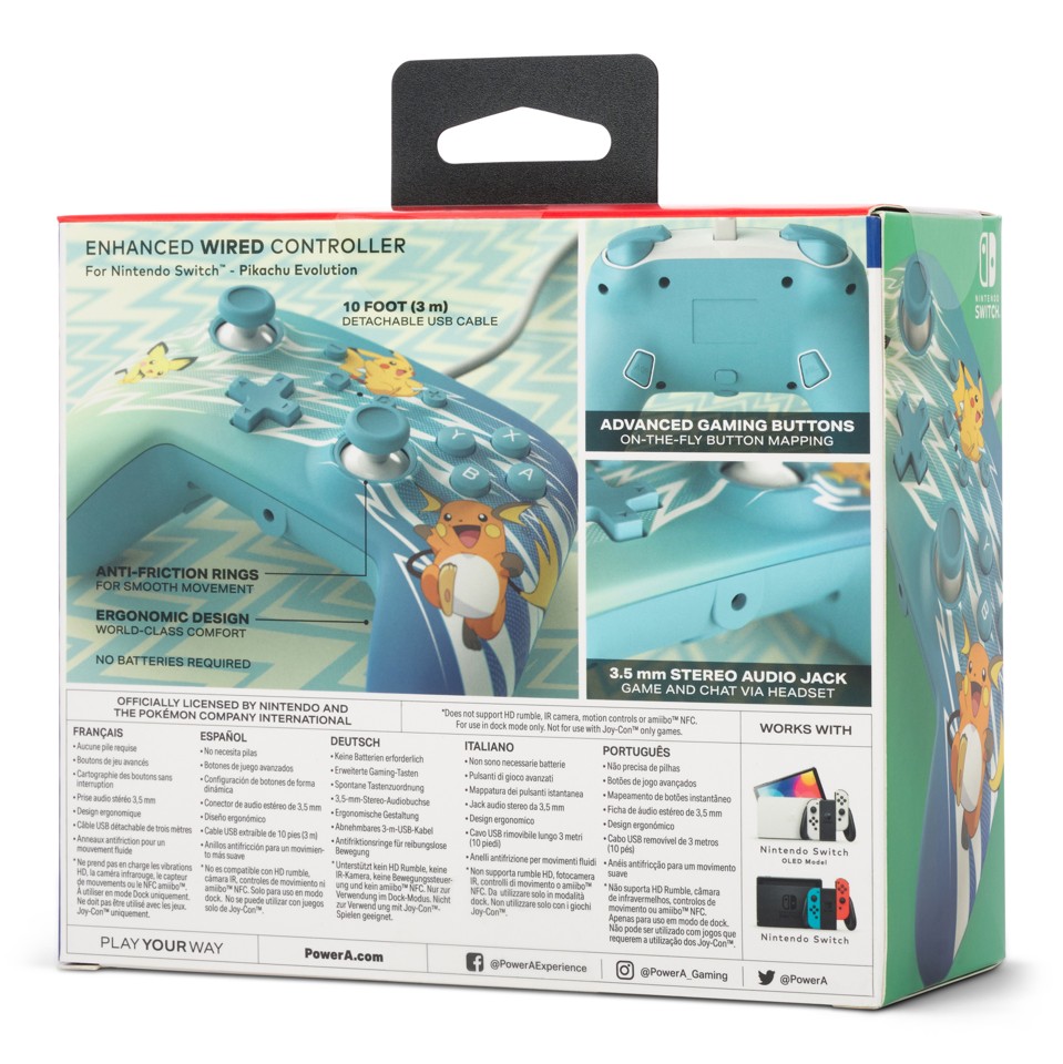 PowerA Enhanced Wired Controller - Nintendo Switch - Pikachu Evolution