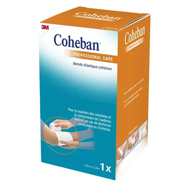 3M Coheban Bande Élastique Cohésive Blanche 10cm x 3,5m