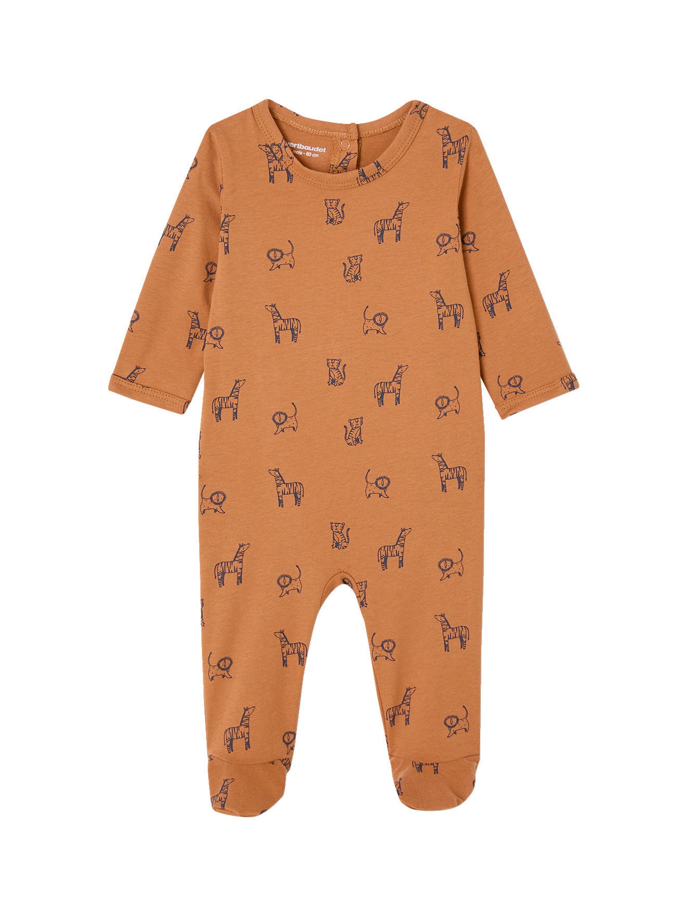 Vertbaudet Bio-Kollektion: 2er-Pack Baby Strampler SAFARI camel