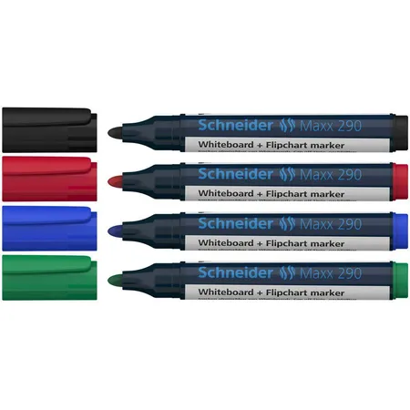 Schneider Board-Marker Maxx 290, 2-3 mm, 4er Etui