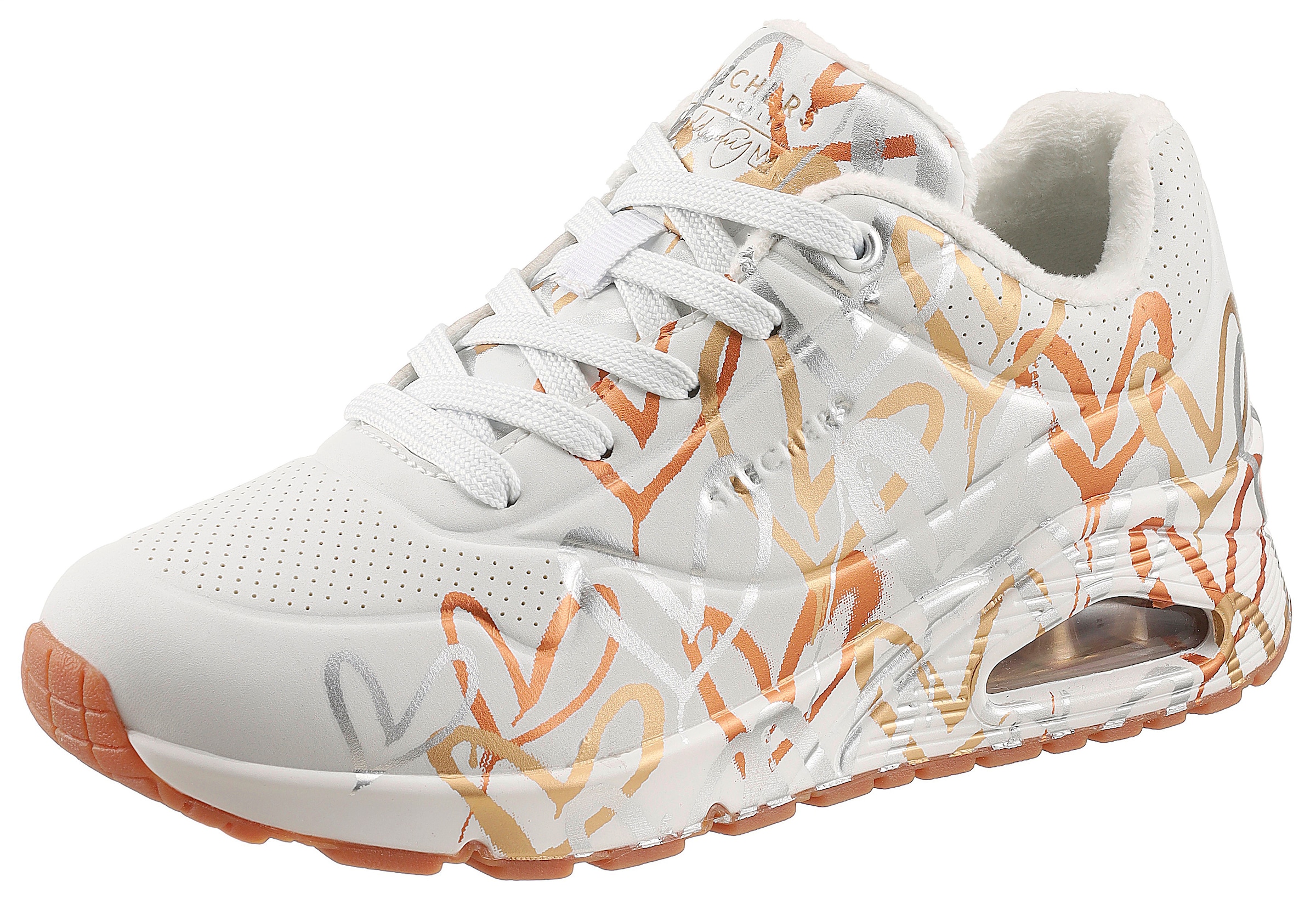 Skechers Sneaker »UNO - METALLIC LOVE«  Freizeitschuh, Halbschuh, Schnürschuh mit trendigen Metallic-Print