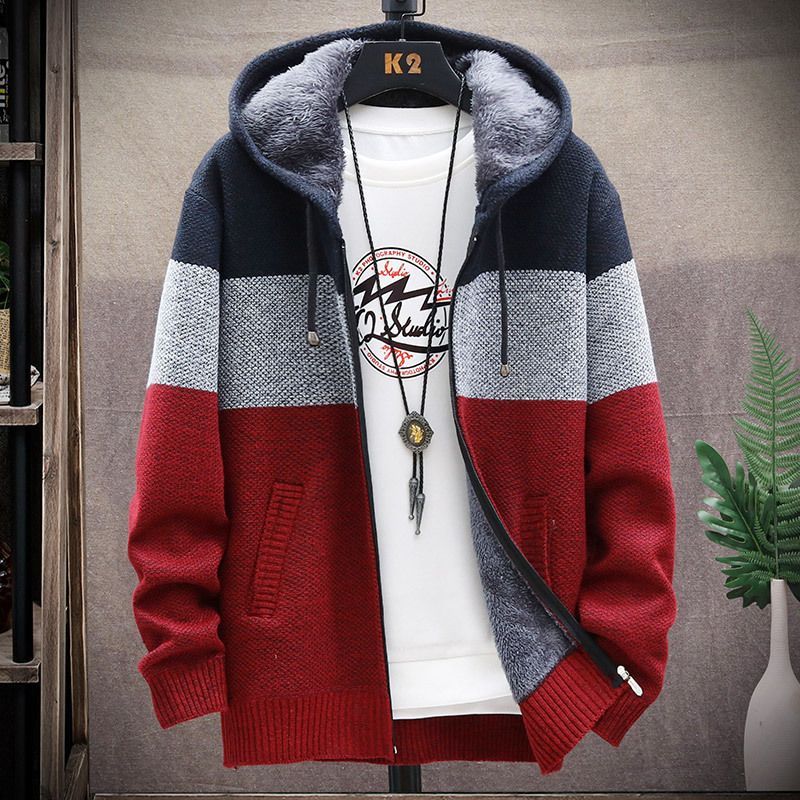 Sparrow Farm - Color Block Hooded Zip Cardigan