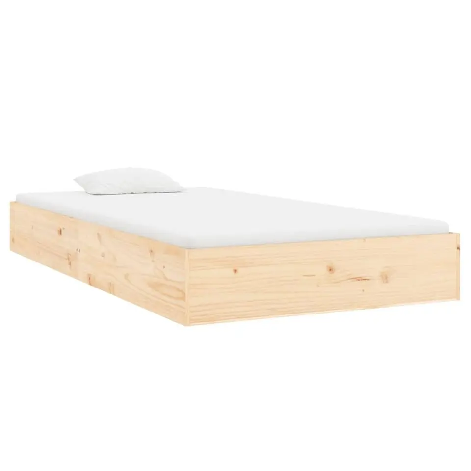 vidaXL - Bed frame pallet met lattenbodem - Naturel- Massief hout - 90x200 cm
