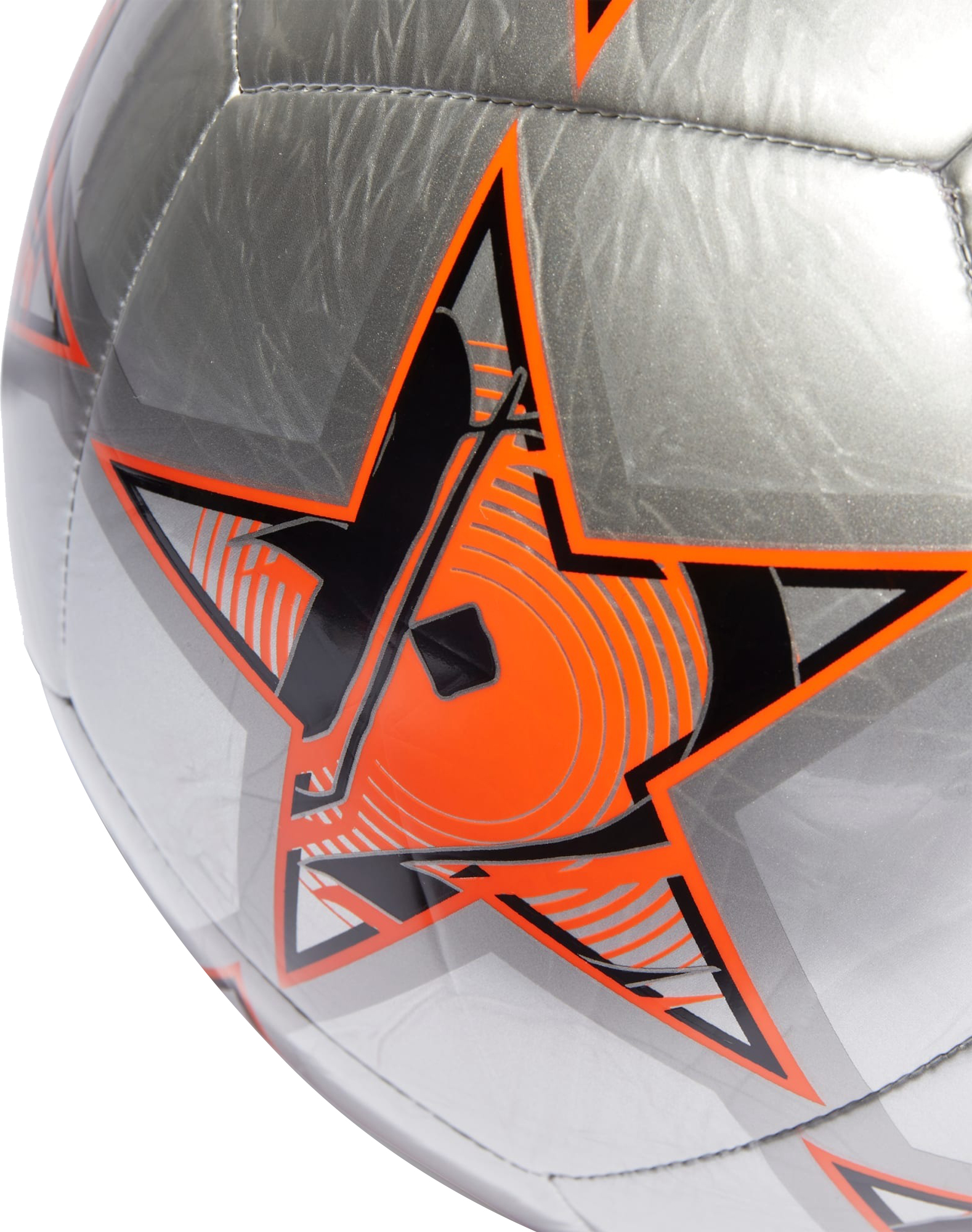 UCL Club 23/24 Group Stage Ball Silver Metallic/Black/Solar Orange