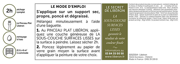 Sous-couche surfaces lisses Libéron 0,5L