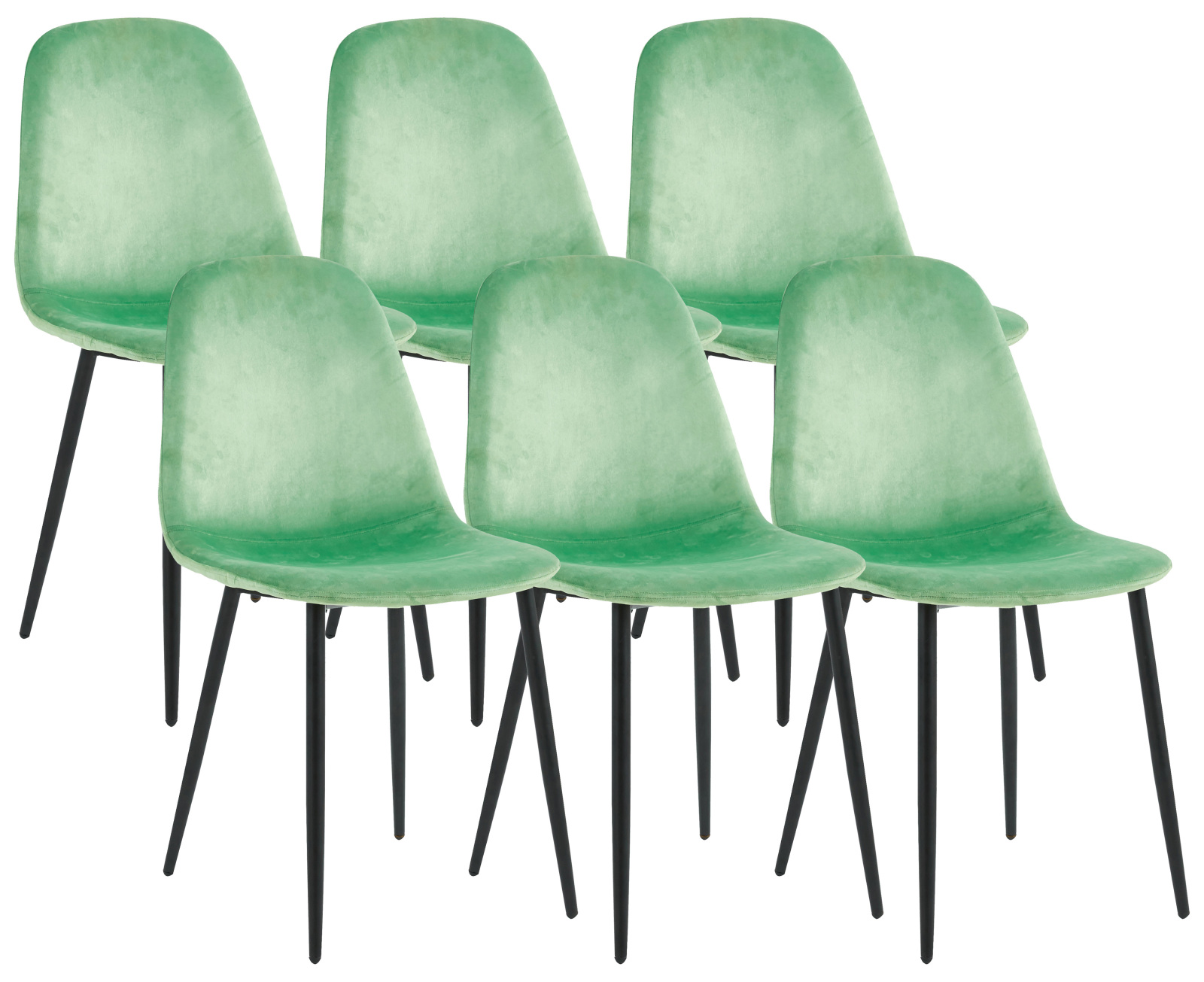 6er-Set Esszimmerstühle FIOLO - mint - Metallgestell