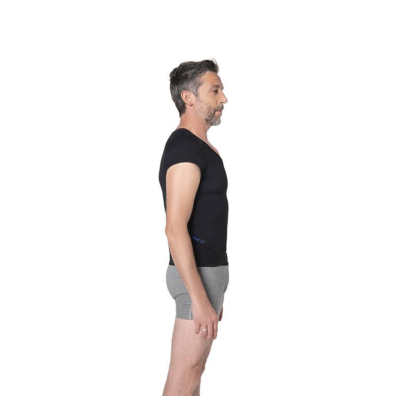 Correcteur de posture Homme Lyne Up t-shirt seconde peau Noir