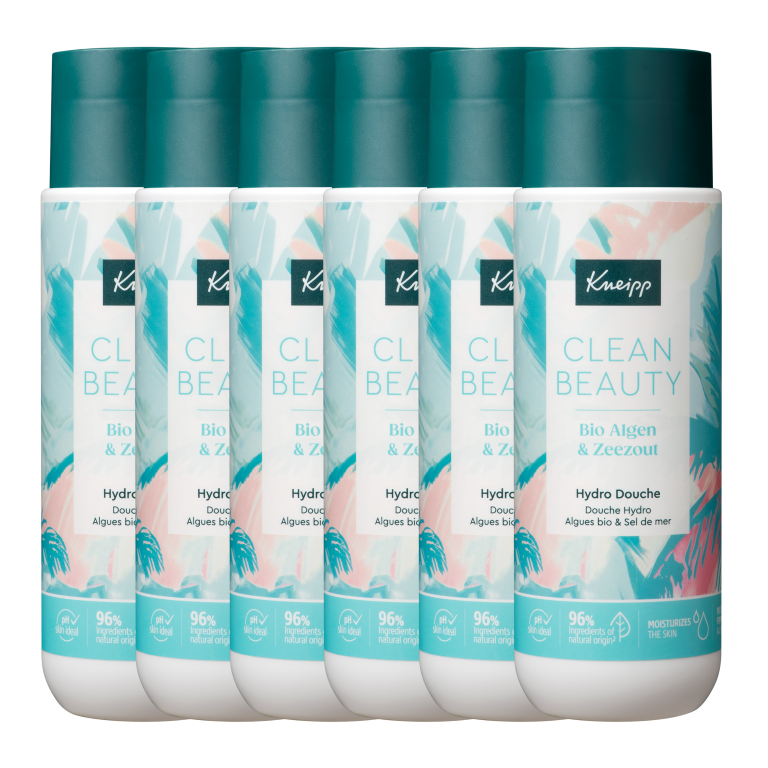 6x Kneipp Douchegel Clean Beauty – Algen Zeezout (200 ml)