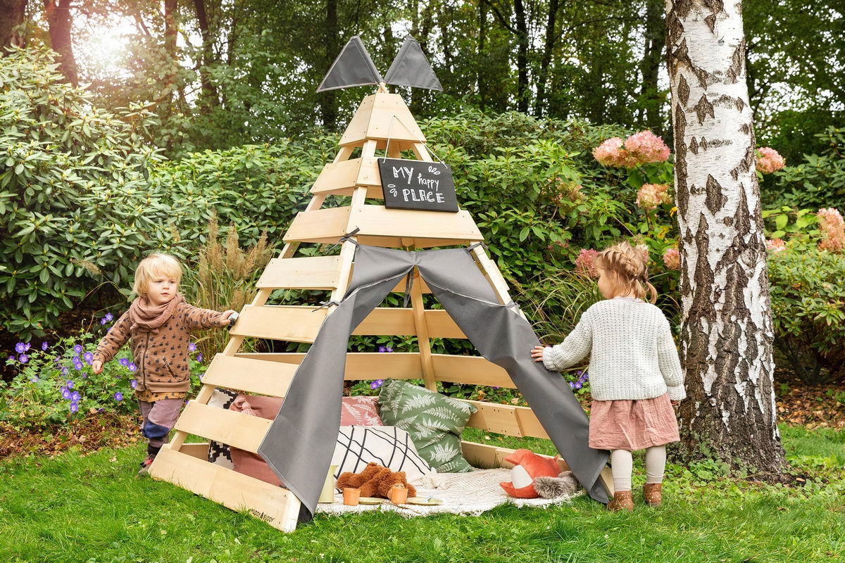 MUDDY BUDDY® Spielhaus »Tipi-Zelt Dreamer« Holzschutz vorbehandelt, BxTxH: 135x135x170 cm