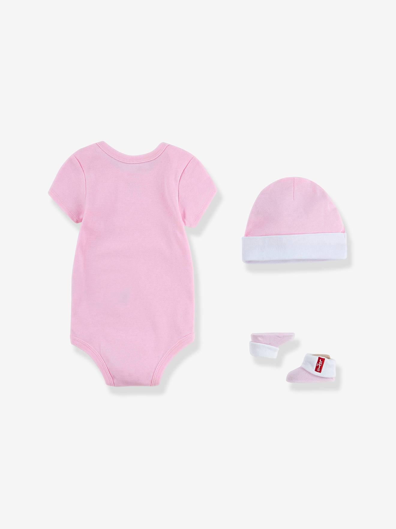 Conjunto de 3 peças Levi's® Batwin para bebê, rosa