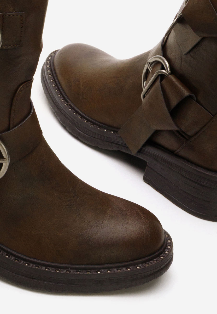Bottines hautes femme brunes Hettia