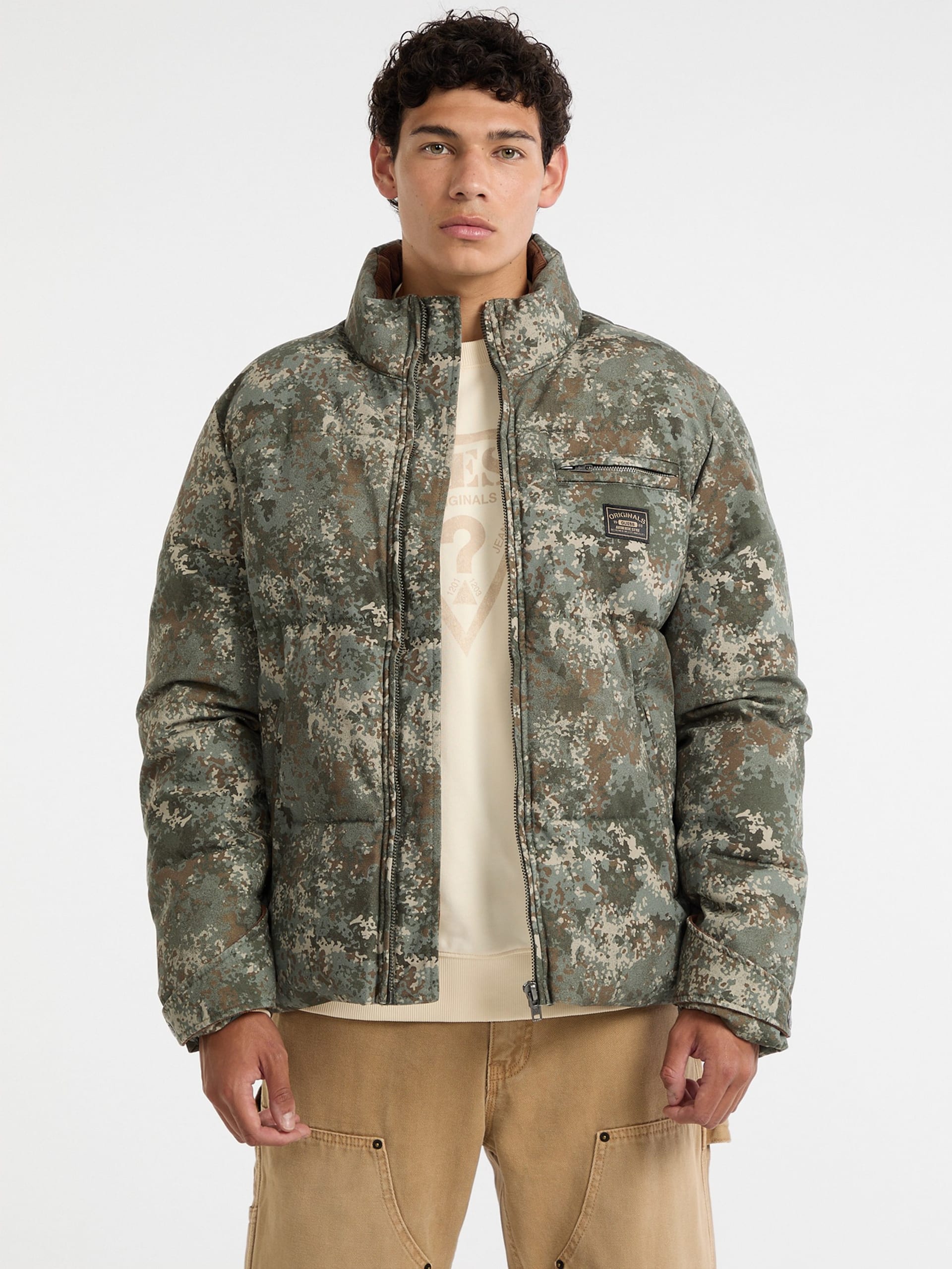 Jaqueta puffer de lona GUESS Originals