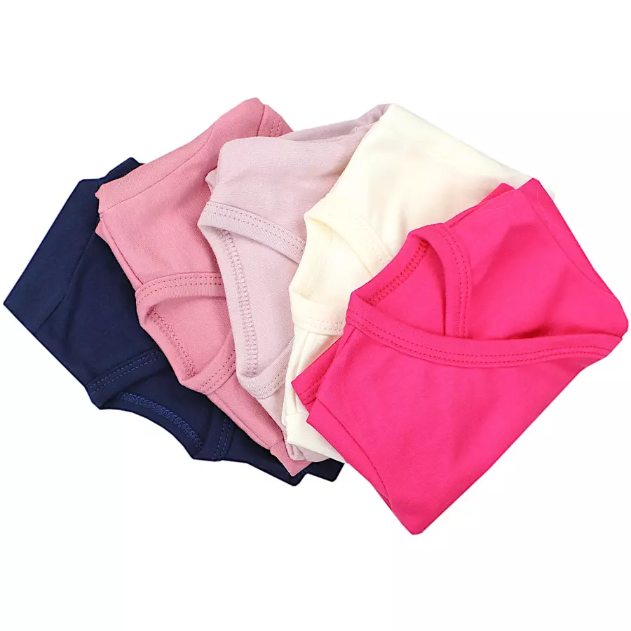 TupTam Baby Mädchen Langarm Wickelshirt 5er Set ecru