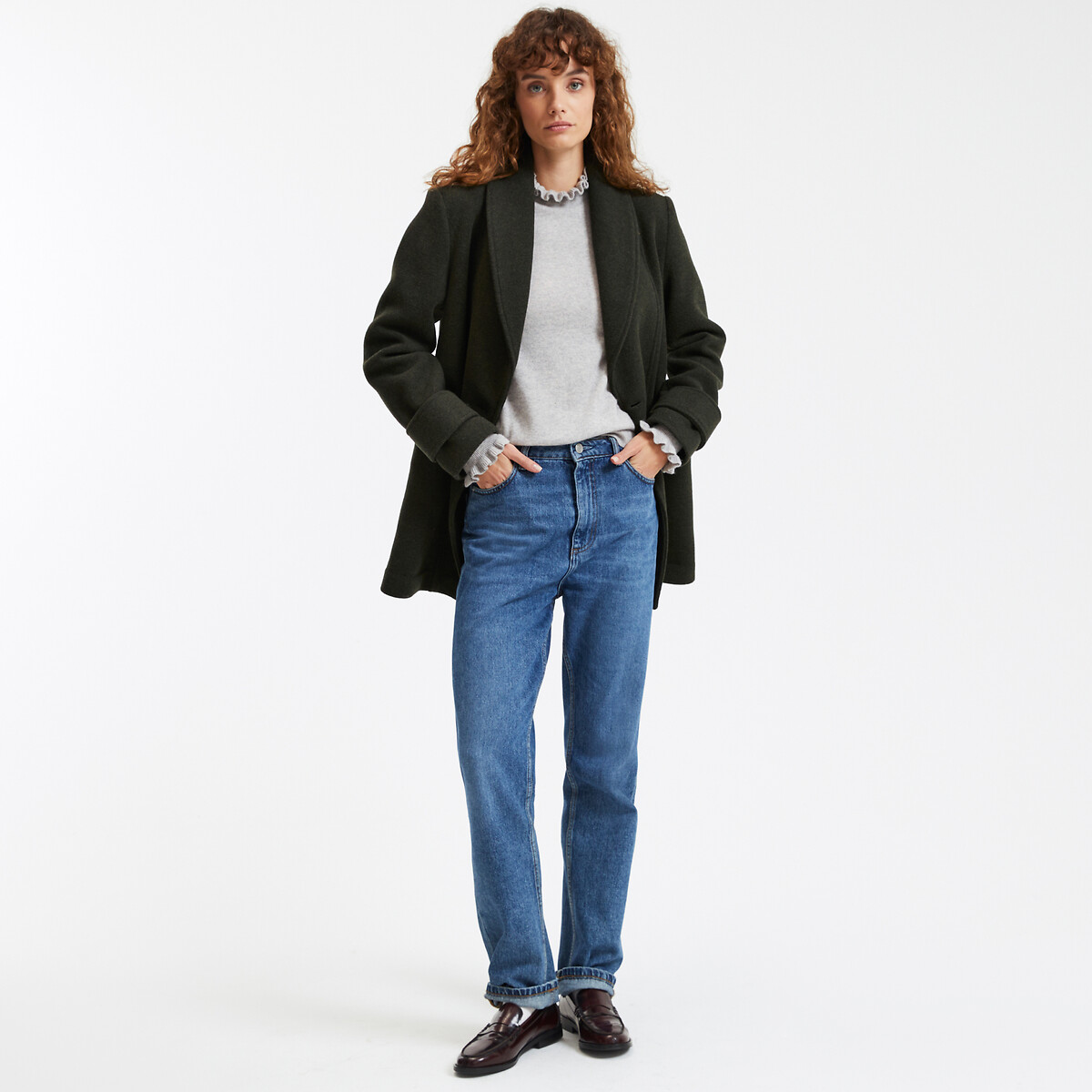 COLEÇÕES LA REDOUTE<br>Suéter com gola alta, lã reciclada e cashmere