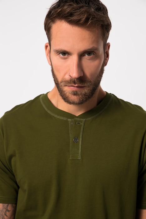 JP 1880 Henley, Bauchfit, Halbarm, Rundhals, bis 8 XL