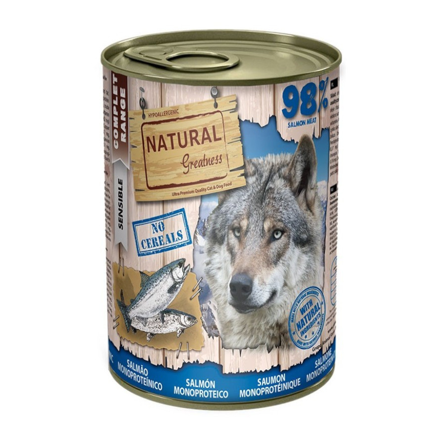 Natural Greatness Monoprotein Salmon Can para Cães