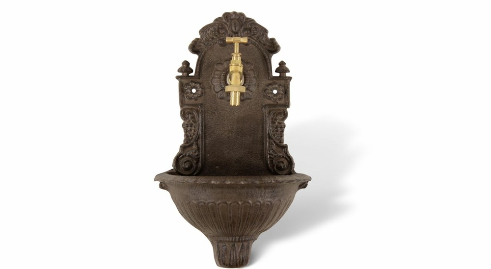 Fontaine de jardin fonte marron 24.5x12.5x40cm