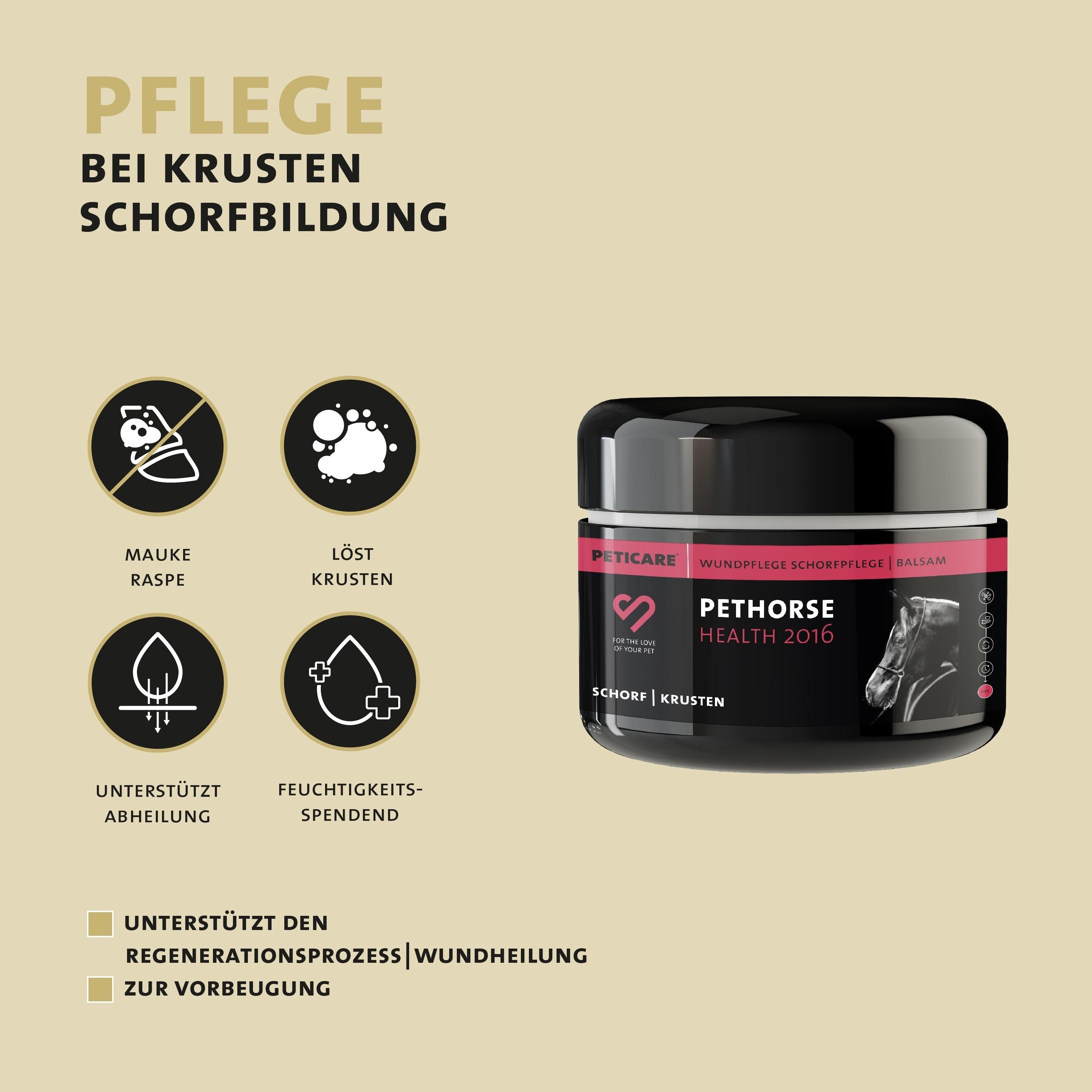 Peticare Anti-Schorf & Wunden Salbe für Pferde, bei Krusten Mauke Raspe