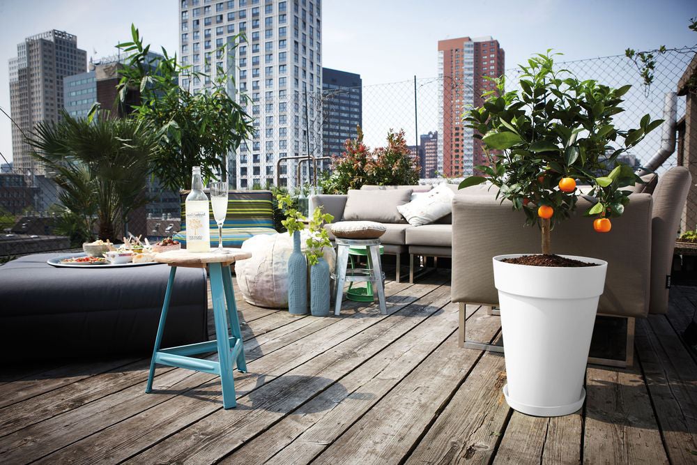 Elho bloempot Loft Urban wit D 33,5 H 45,3 cm