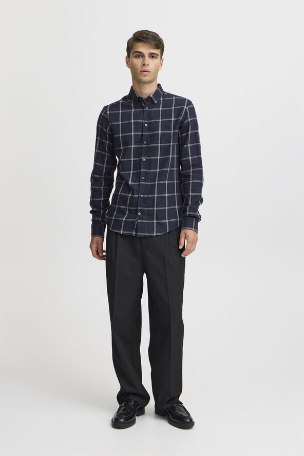 Casual Friday CFANTON LS BD 0159 checked brushed Dark navy melange