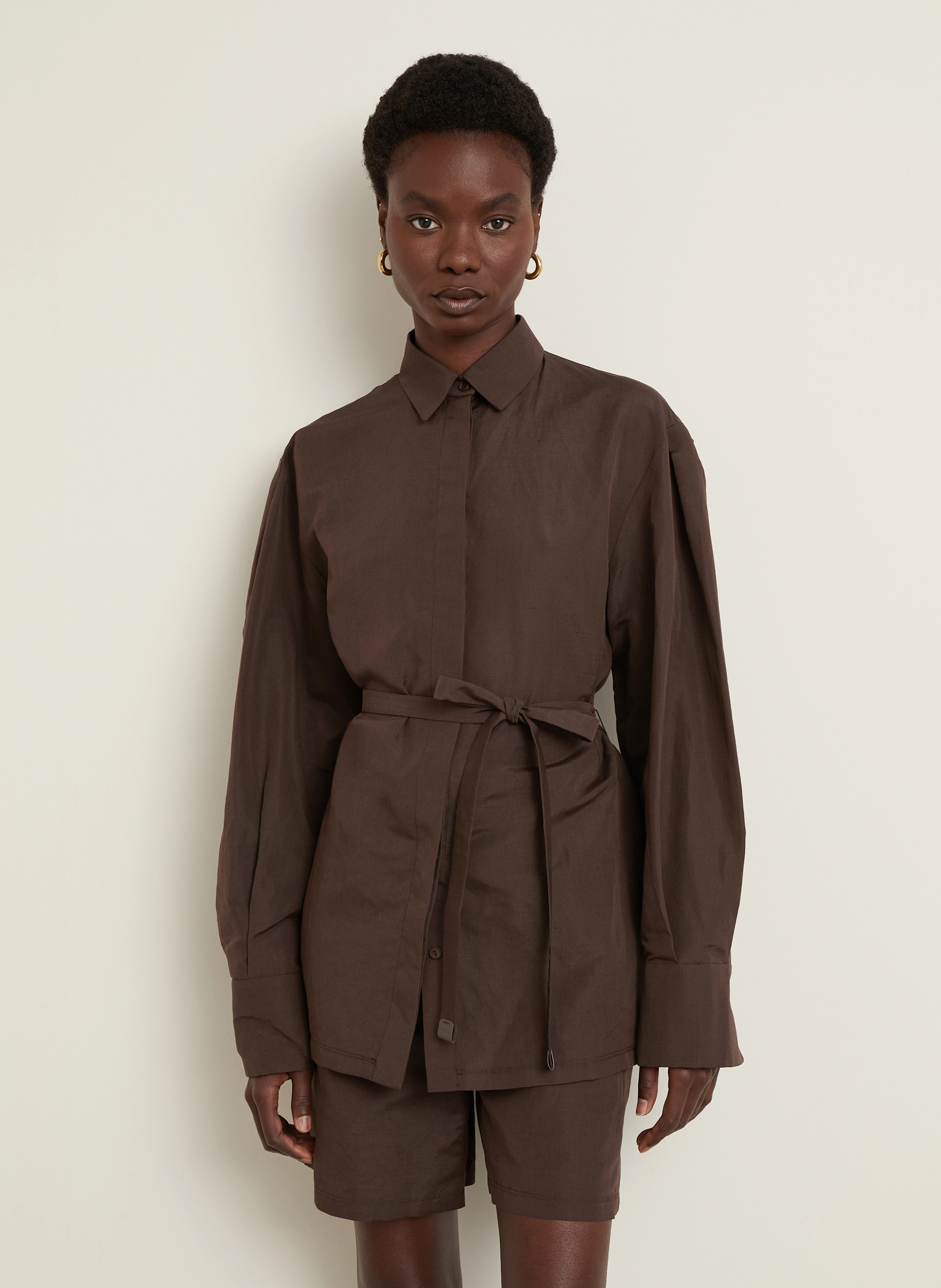 Max Mara Hemdbluse AFFARI mit Leinen und Seide