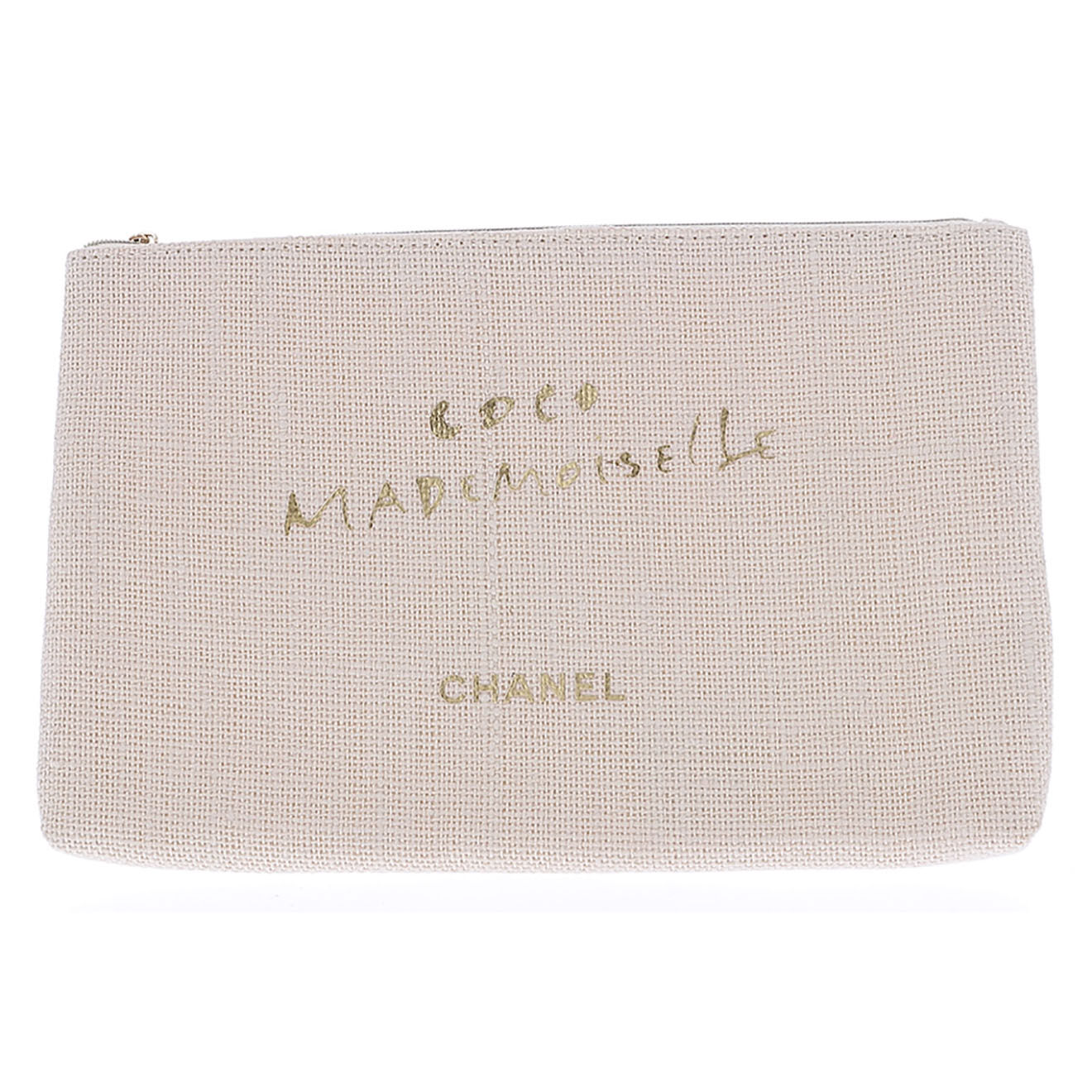 Chanel Pochette en Raphia beige - Neuf sans étiquette - 24x17 cm