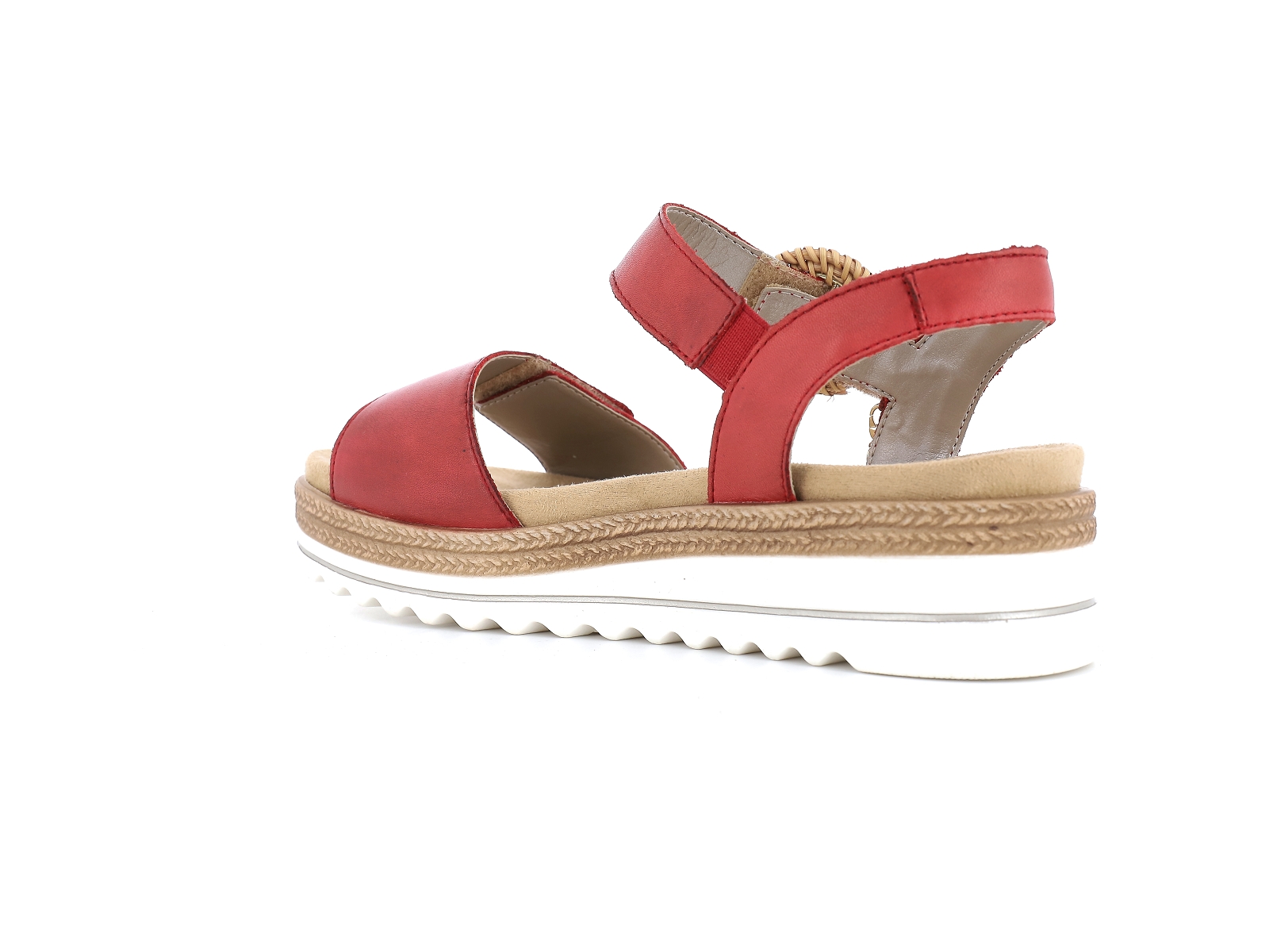 Remonte-D0Q52 Matières combinées Rouge