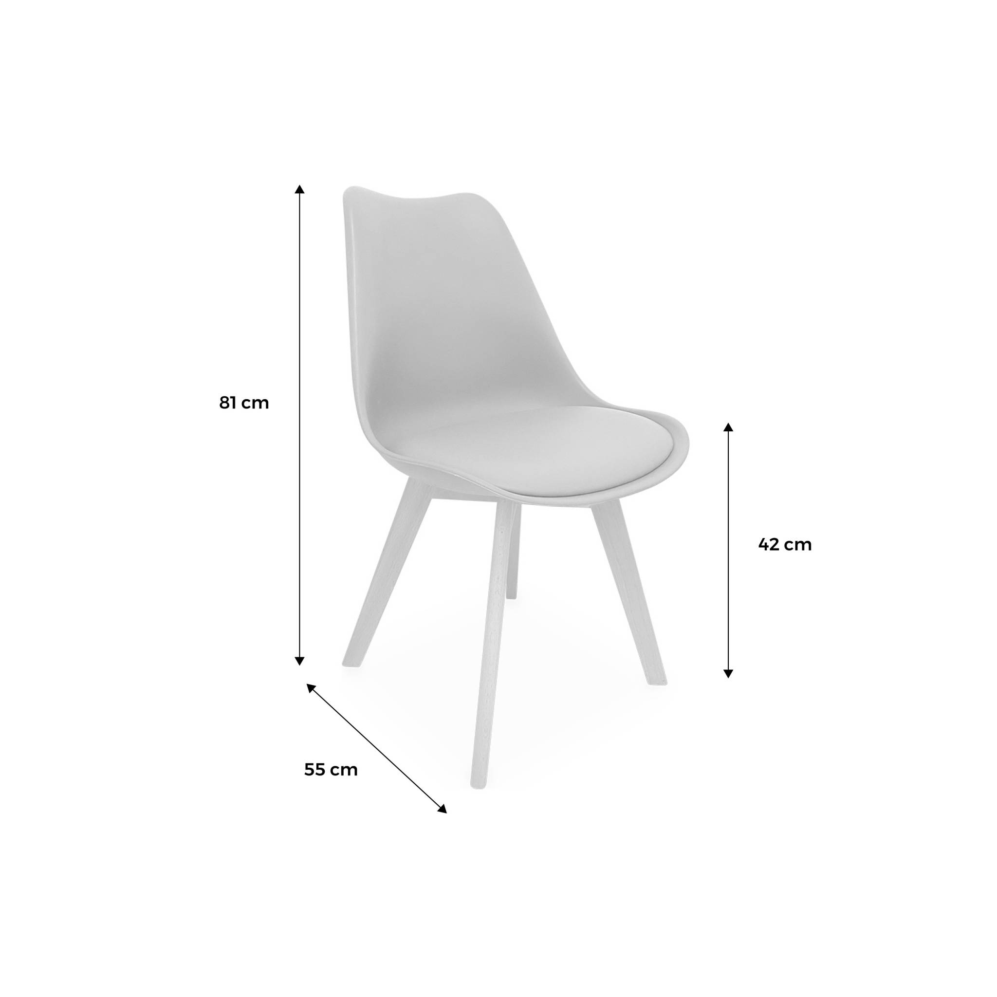 Lot de 6 chaises scandinaves. Pieds bois de hêtre. Chaises 1 place. Vert céladon
