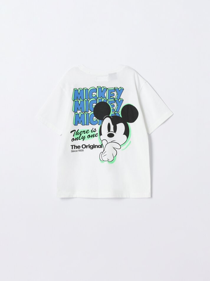 Camiseta com estampa maxi do Mickey Mouse nas costas ©DS - Branca