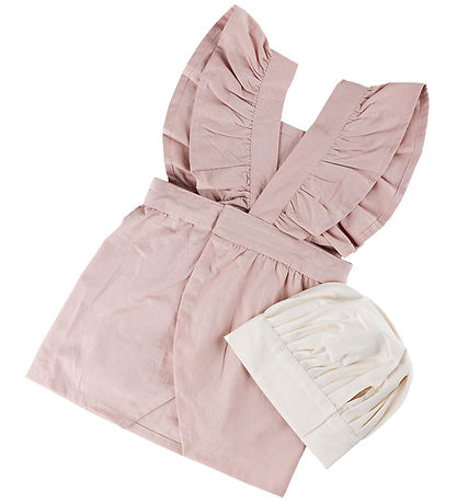 Sebra Schürze m. Kochmütze - Dusty Pink/Weiß