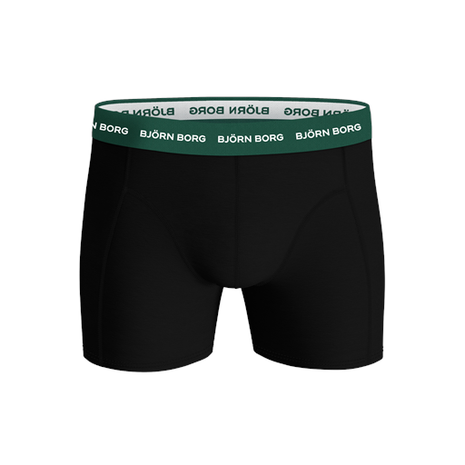 Björn Borg Cotton Stretch 5-pak Boxershorts, Mørkegrøn/Sort/Print, M