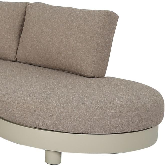 OUTLIV. Ecklounge Santa Barbara Aluminium Olefin wetterfest UV-beständig mit Glastisch 6 Personen Natural Taupe 276x180x72 cm
