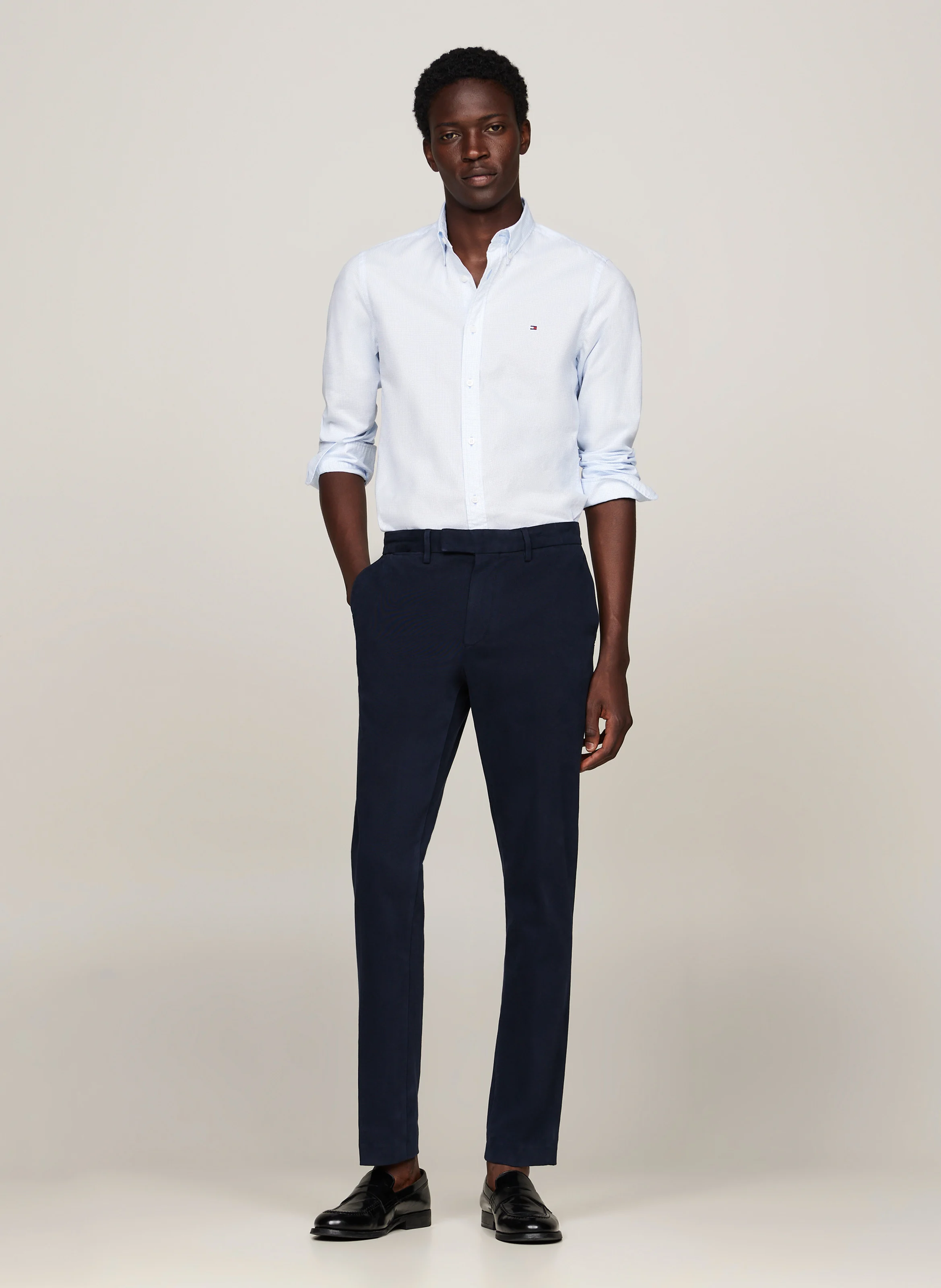 Chemise regular imprimée en coton | Bleu