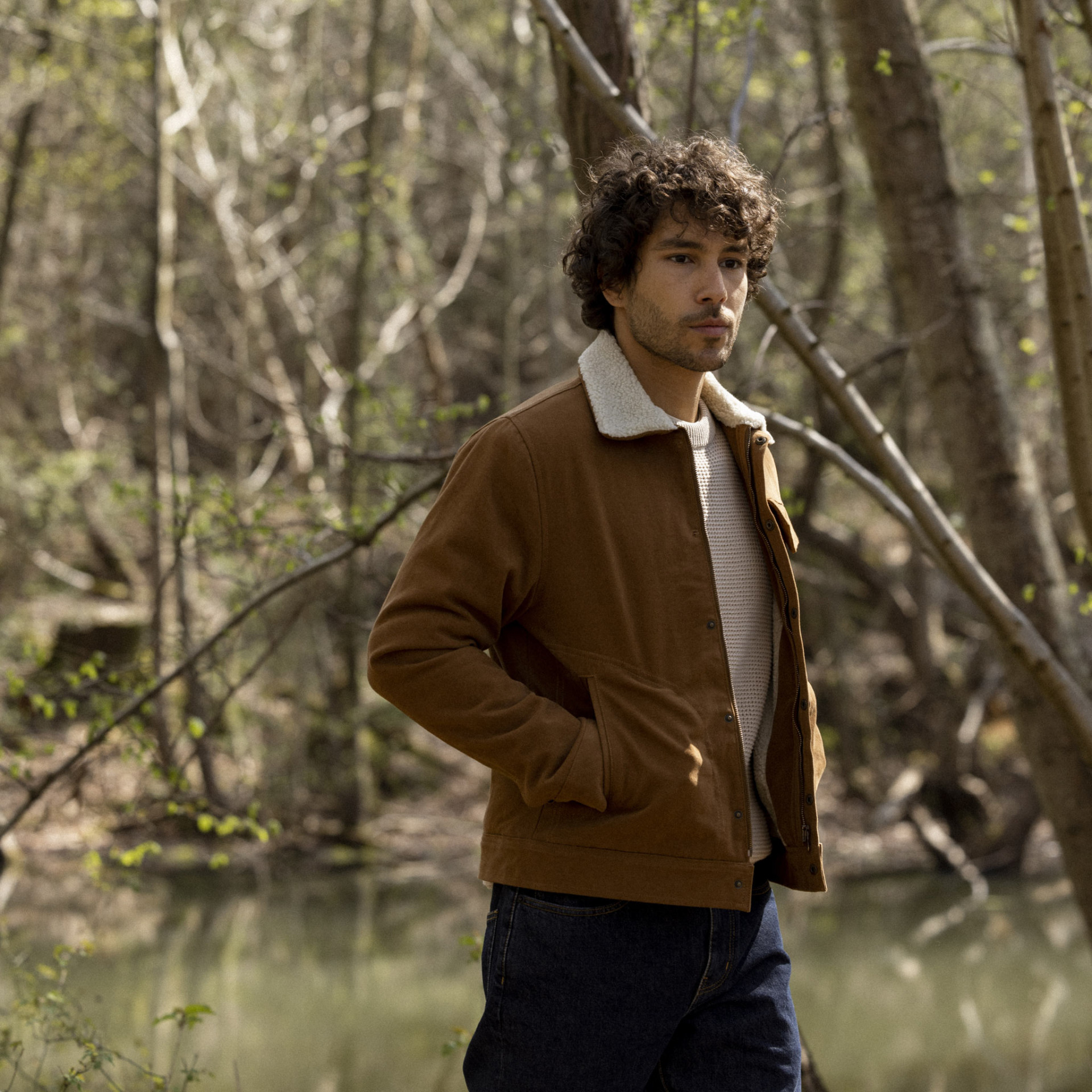 Blouson camel coton recyclé et polyester - modèle Seillon