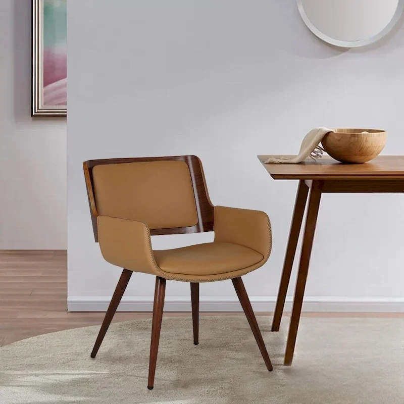 Carson Carrington Kjerringvag Faux Leather Mid-Century Dining Chair with Metal Legs