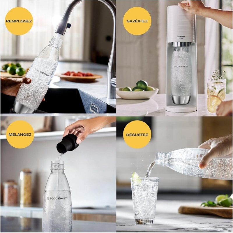 Accessoire machine à soda Sodastream Bouteille 1L Lave-Vaisselle Fuse Metal