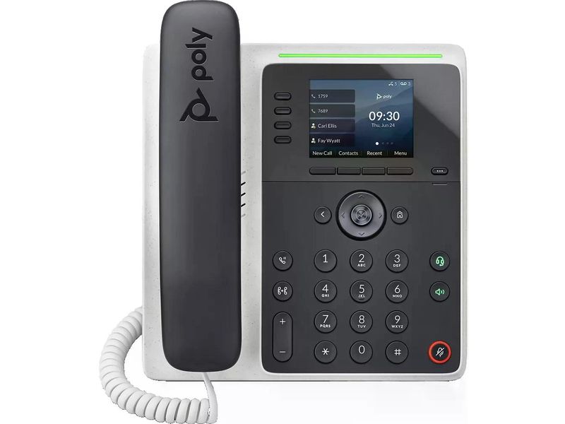 HP Tischtelefon Poly Edge E220 Schwarz/Weiss Vielseitiges Telefon in elegantem Design