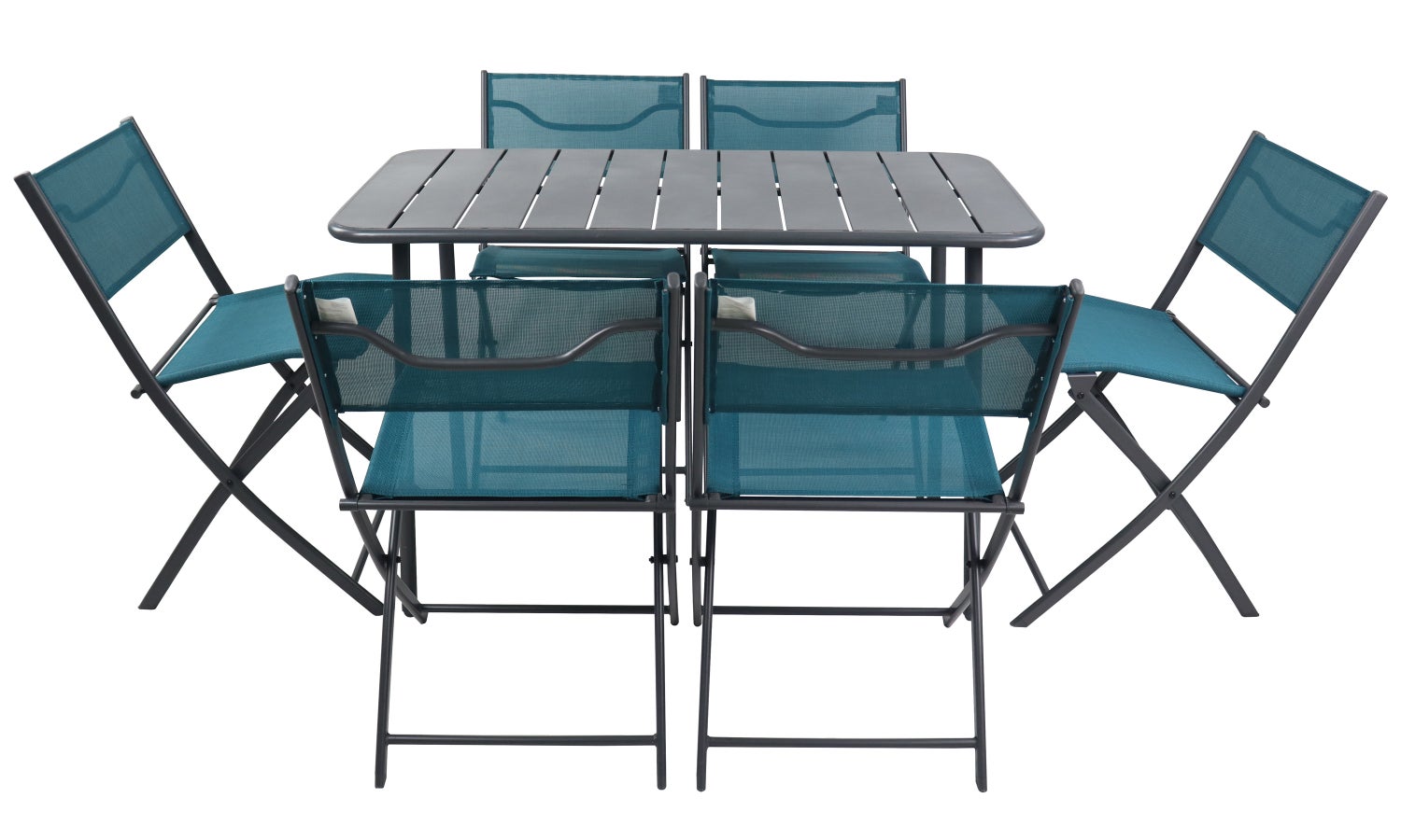 7-delige bistroset, balkonset, tuinset, Sumila turquoise
