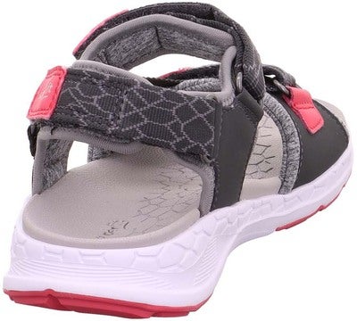 Superfit Criss Cross Sandaler, Grey/Pink