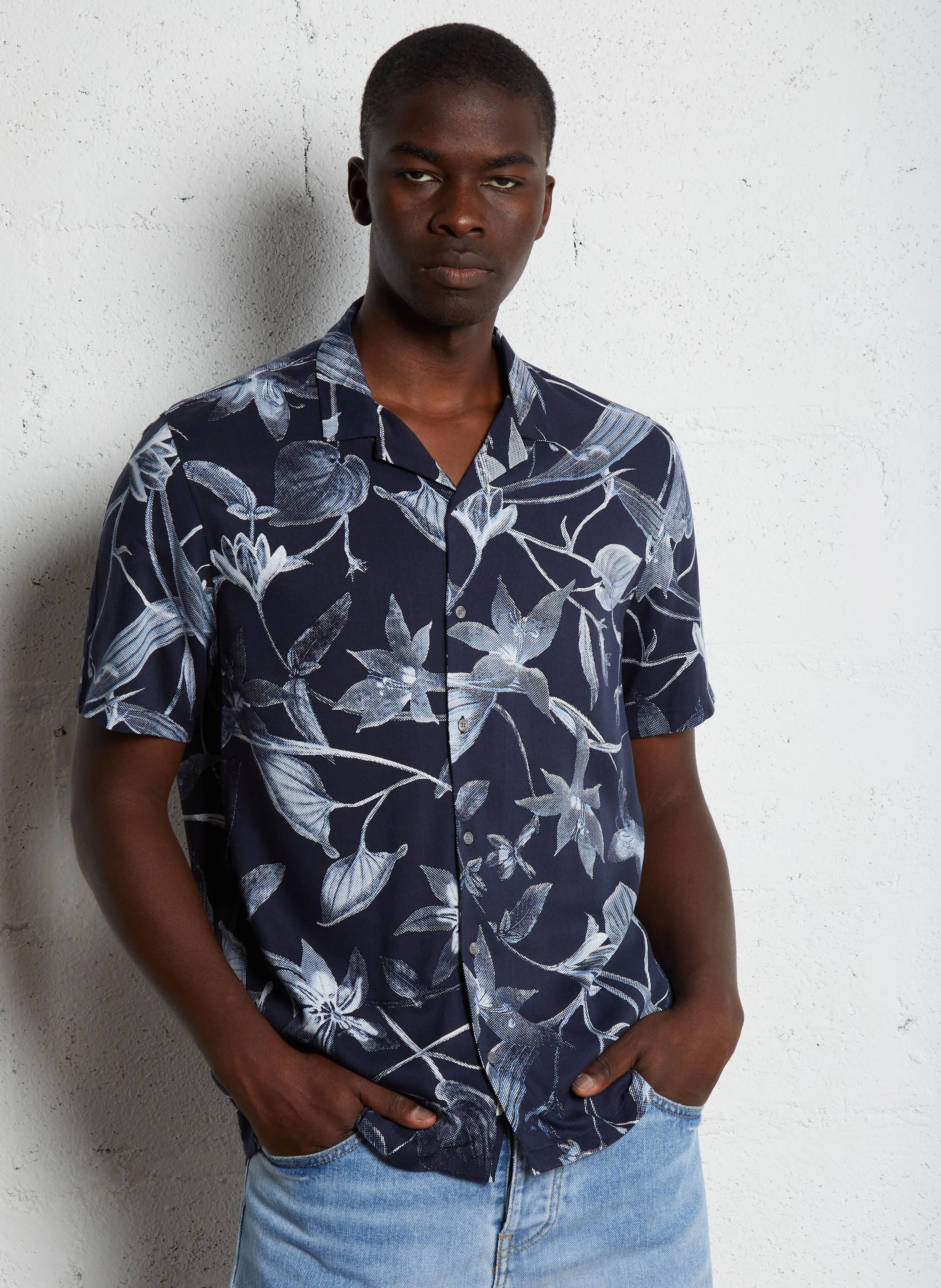 Chemise regular imprimée| Bleu